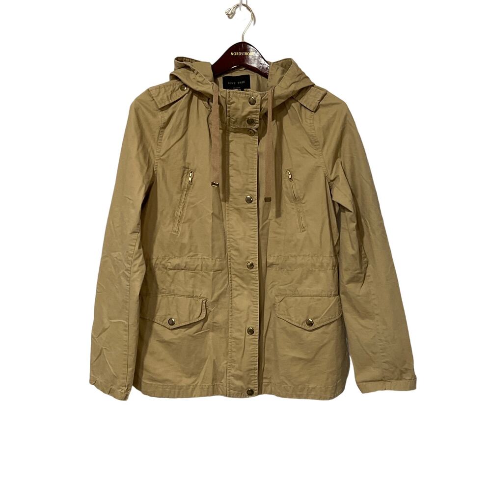 Love Tree, Tan Jacket, Snaps and Zipper, Size‎ M, 1004-O